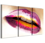 Impressions sur toile, Goog Lips Tableaux modernes en 3 panneaux déjà montés, canvas, prêt à être accroché, 120 x 90 cm