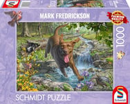 Schmidt Jeux 58559 Mark Frederickson Amour des Chiens Promenade printanière avec Labrador Retriever Puzzle 1000 pièces, Multicolore