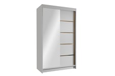 Narbonne Garderobe med Speil 100x200 cm - Hvit Garderober & garderobesystem