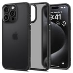 Spigen Coque [Translucide et Anti-Empreinte] en Dos PC et Bumper TPU Ultra Hybrid Frost pour iPhone 15 Pro - Frost Noir