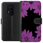 OnePlus 8 Pro Sort Lommebokdeksel Blomster