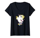 Disney Beauty and the Beast Chip Splatter T-Shirt avec Col en V