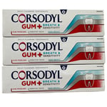 Corsodyl Gum+ Breath & Sensitivity Whitening Toothpaste Gum Problems 75ml X 3