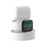 SOKUSIN Charging Stand for Apple Watch SE, Series 6, 5, 4, 3, 2, 1, 44mm / 42mm / 40mm / 38mm, Easy Install Holder For AirPods & AirPods Pro & Airpods 3 Charger Dock (Cable NOT Included) White