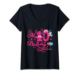 Womens In My 10th Birthday Era Ten Bday 10 Year Old Birthday Girl V-Neck T-Shirt