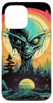 Coque pour iPhone 13 Pro Max Tête d'extraterrestre verte mignonne visage OVNI || Alien