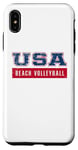 Coque pour iPhone XS Max Ballon de beach volley 2024 drapeau américain patriotique américain USA