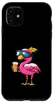 Coque pour iPhone 11 Flamant rose amusant avec bière | BD Apres Ski