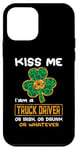 Coque pour iPhone 12 mini Kiss Me I'm A Truck Driver Funny Shamrock St Patricks Day