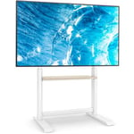 TVON Support TV sur Pied pour Téléviseur de 60-86 Pouce Ecran LED LCD Plasma,Hauteur Réglable Pied TV Haut Support Télé avec Étagère Jusqu 'à 68 kg, Max. VESA 800x600mm,Blanc