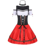 (XL) Lady Oktoberfest Costume Oktoberfest Beer Maid Costume Dress With