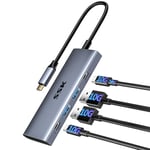 SSK Hub SSK USB C 10 Gbps, Adaptateur de Type C 4 en 1 avec 2 Ports USB C 2 Ports USB A 3.1/3.2 Gen2, Station d'accueil USB C pour iMac/MacBook/Pro Plus d'appareils de Type C