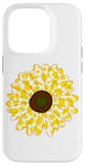 Coque pour iPhone 14 Pro Modèle d'impression de vache jaune - Fleur Modèle de vache