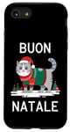 Coque pour iPhone SE (2020) / 7 / 8 Buon Natale, chat britannique à poil court, Noël, Italie, Père Noël