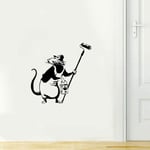 UYEDSR Wall Sticker Banksy Rat Wall Sticker Cute Mouse Art Style Home Nursery Poster Street Art Graffiti Mural Decor 57x58cm