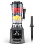 AMZCHEF Blender 2000W Avec Vitesse Infinie Et Menus Préréglés 4 EN 1-2L Mixeur Blender Tout-En-Un Avec 6 Lames En 2 Couches Jusqu'à 32 000 RPM Pour Broyer La Glace En Quelques Secondes - Gris