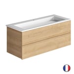 Meuble vasque 120 cm BURGBAD Cosmo chêne cachemire