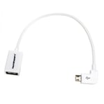 USB Female To Micro USB Angled OTG Cable For Smartphones Or Tablets 20Cm