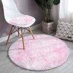 Soft Area Matta Fluffig Rund Matta Shaggy Circular Matta För Sovrum Vardagsrum Heminredning Light Pink Light Pink 80cm