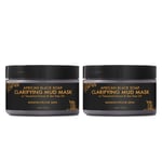 2x Shea Moisture African Black Soap Clarifying Mud Mask With Tea Tree Oil 4oz