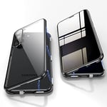 Jonwelsy Anti Peeping Case for Samsung Galaxy S23 Plus, 360 Degree Front and Back Privacy Tempered Glass Cover, Anti SPY Screen, Anti Peep Magnetic Adsorption Metal Bumper for Samsung S23+ (Black)