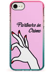 Partners In Crime Matching Cases: Right Side Pink Impact Phone Case for iPhone 7, for iPhone 8 | Protective Dual Layer Bumper TPU Silikon Cover Pattern Printed | Twins Designs Best Friends Twins