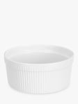 John Lewis Porcelain Round Soufflé Oven Dish, 19cm, Set of 2, White