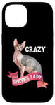 Coque pour iPhone 14 Crazy Sphynx Lady Sphinx Cat Lovers Race Chat