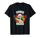 Paws Read Panda Reading Books For Back To School Girls 6-8 T-Shirt