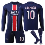 Paris Saint-Germain Barn Hemmaställ 2024-2025 Höst & Vinter Nr 10 strumpor 26 O.DEMBELE No 11 socks 26