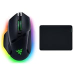 Razer Basilisk V3 - Wired Customisable Gaming Mouse Black & Gigantus V2 Medium - Soft Medium Gaming Mouse Mat for Speed and Control (Non-Slip Rubber, Textured Micro-Weave Cloth, 36 x 27 x 0.3cm) Black