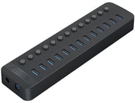 Orico 13 multi-port hub med individuelle switches - Sort