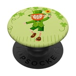 St. Patricks Day Aesthetic Shamrock Leprechaun Sunflower PopSockets Swappable PopGrip