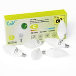 GY Ampoule LED E14 4,9W (équivalent 60W), 807 lumens 3000K Blanc Chaud, C37 Ampoule E14 Efficacité Energétique, E14 LED Non-Dimmable, Lot de 6