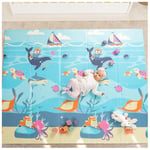 Sweety Fox - Tapis de Jeu pour Enfant Bebe 150x180x1cm Tapis de Sol XXL en Mousse Epais Pliable Reversible - Tapis d'éveil pour Bébé - Tapis de Sol Bebe Favorisant Le Développement Sensoriel