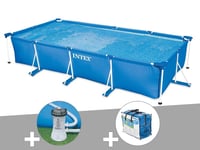 Kit piscine tubulaire rectangulaire Intex 4,50 x 2,20 x 0,84 m + Filtration à cartouche + Bâche à bulles