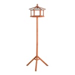 Wooden Bird Table Free Standing Bird Feeder Parrot Stand for Garden