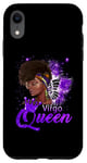 Coque pour iPhone XR Violet Vierge Reine Afro-Américaine Femme Août Sept