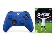 Xbox Manette Sans Fil Bleue - Shock Blue + EA SPORTS FC 25 - Edition Standard - One/Series X|S - Code Jeu à Télécharger