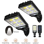 2 Pack Lampe Solaire Exterieur,Lumiere LED avec Détecteur de Mouvement avec 3 Modes Réglables Étanche Puissant Lampadaires