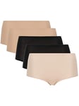 Chantelle Women's Soft Stretch One Size Seamless Brief, Black, Nude, Nude Blush (5 Pack), (Pack of 5)