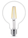 Philips LED-glödlampa Classic Globe G95 7W/827 (60W) Clear E27