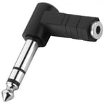 ADAPTATEUR JACK 3.5 FEMELLE STEREO VERS JACK 6.35 MALE STEREO COUDE 90°