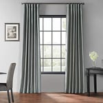 HPD Half Price Drapes Rideau occultant Vintage texturé Imitation Dupioni (1 Panneau), mélange de Polyester et de Polyester, Gris tempête, 127 x 213 cm