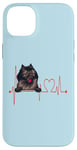 Coque pour iPhone 14 Plus EKG de battements de cœur pour chiens Wolf Spitz Funny Dogs My Cardio