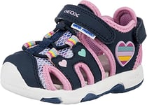 Geox Bébé Fille B Sandal Multy Girl Sandales, Navy/Multicolor, 27 EU