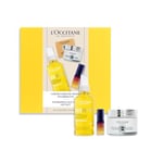 L'Occitane - Coffret Soin Visage - Huile démaquillante Immortelle Précieuse, Sérum Immortelle Reset et Crème Visage Ultra-Riche Karité - Fabriqué en France