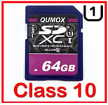 QUMOX 50MB/s SD XC 64 Go Class 10 UHS-I Secure Digital Memory Card