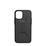 UAG Rugged Case for iPhone 12 Mini 5G [5.4-inch] - Civilian Black - baksidedeksel for mobiltelefon