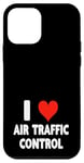 Coque pour iPhone 12 mini I Love Air Traffic Controller - Heart Funny Airport Airplane